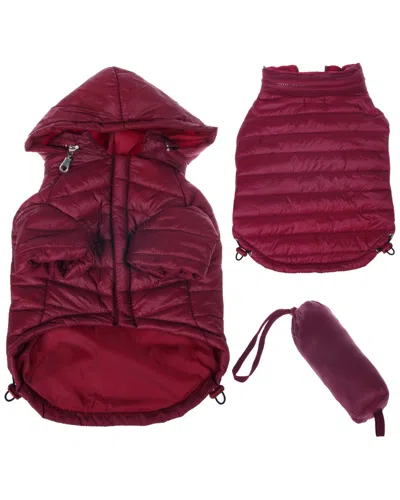Pet Life Lightweight Adjustable Sporty Avalanche Coat In Burgundy