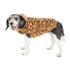 Pet Life Luxe 'furpaw' Shaggy Elegant Designer Dog Coat Jacket In Brown