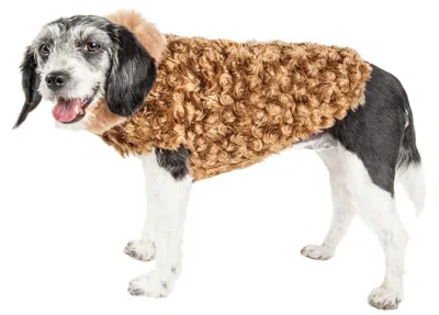 Pet Life Luxe 'furpaw' Shaggy Elegant Fashion Designer Fur Dog Coat In Multi