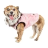 Pet Life Luxe 'pinkachew' Charming Designer Mink Fur Dog Coat Jacket In Pink