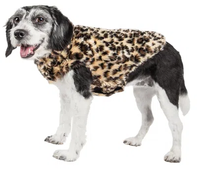 Pet Life Luxe 'poocheetah' Cheetah-spotted Designer Mink Fur Dog Coat In Black