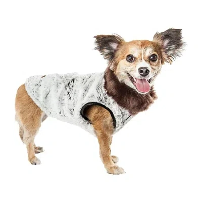Pet Life Luxe 'purrlage' Pelage Designer Fur Dog Coat Jacket In White