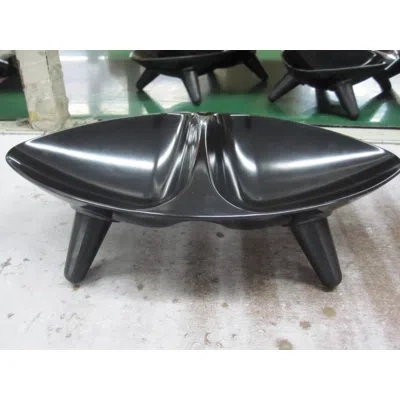 Pet Life Melamine Couture Sculpture Double Food And Water Dog Bowl In Black