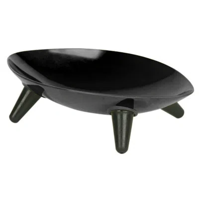 Pet Life Melamine Couture Sculpture Single Dog Bowl In Black