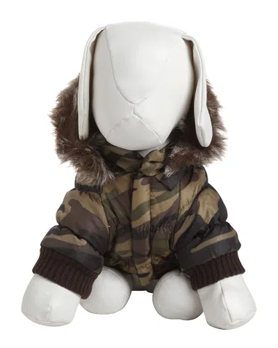 Pet Life Metallic Fashion Pet Parka Coat In Brown