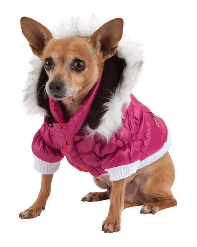 Pet Life Metallic Fashion Pet Parka Coat In Pink