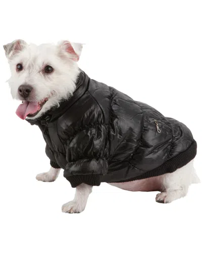 Pet Life Metallic Fashion Pet Parka Coat In Black