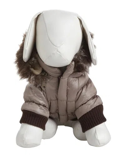 Pet Life Metallic Fashion Pet Parka Coat In Brown