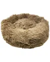 Pet Life Nestler High-grade Medium Plush And Soft Round Dog Bed In Khaki