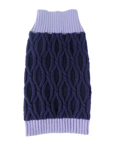 Pet Life Oval Weaved Heavy Knitted Fashion Designe In Blue