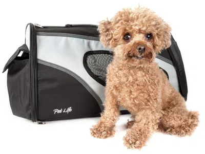 Pet Life 'phenom-air' Airline Approved Collapsible Fashion Designer Pet Dog Carrier In Metallic