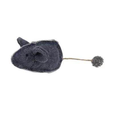 Pet Life Pompom Kitty Mouse Plush Catnip Cat Toy In Black