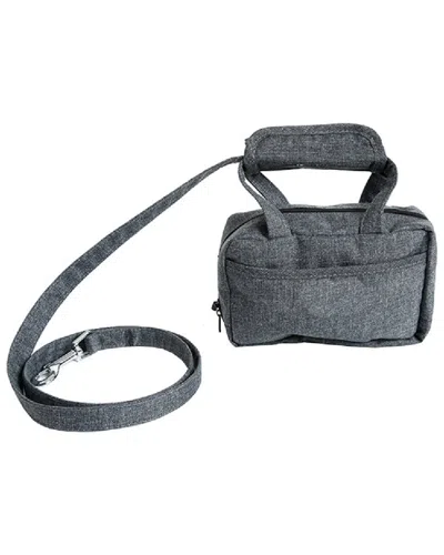 Pet Life Posh Walk Purse Dog Leash Accessory Holder In Grey
