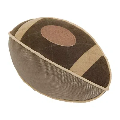 Pet Life 'pugskin' Durable Oxford Nylon And Mesh Plush Squeaky Football Dog Toy In Green