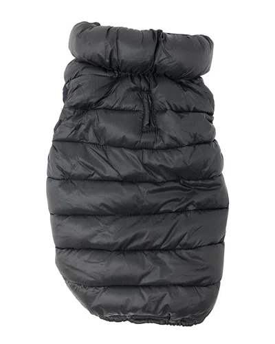 Pet Life Pursuit Quilted Ultra Plush Thermal Dog Puffer In Black