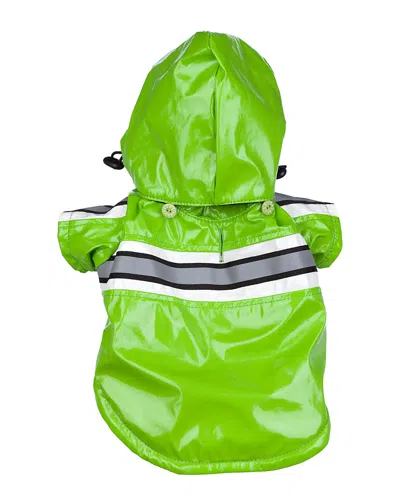 Pet Life Reflecta-glow Adjustable And Reflective Dog Raincoat In Green