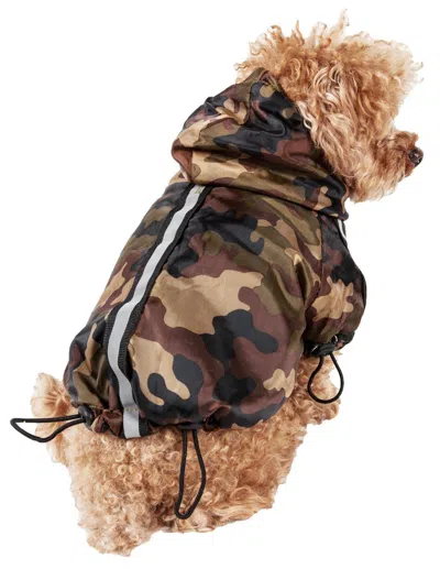 Pet Life 'reflecta-sport' Multi-adjustable Reflective Weather-proof Dog Raincoat W/ Removable Hood