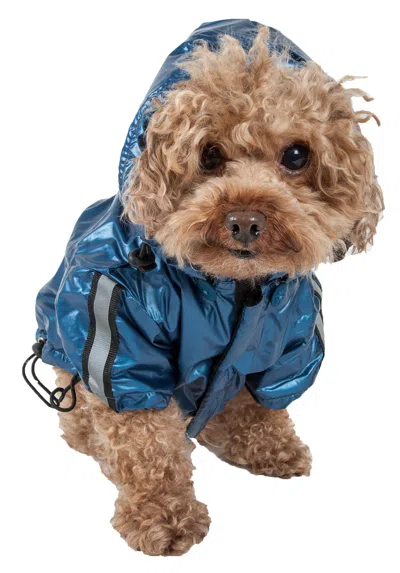 Pet Life 'reflecta-sport' Multi-adjustable Reflective Weather-proof Dog Raincoat W/ Removable Hood In Brown