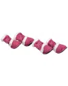 Pet Life Shearling Duggz Pet Shoes In Pink And White