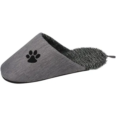 Pet Life 'slip-on' Fashion Designer Polar Fleece Animated Slipper Pet Dog Bed House Shoes In Gray