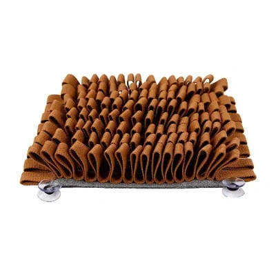 Pet Life Sniffer Grip' Interactive Anti-skid Suction Snuffle Dog Feeding Mat In Brown