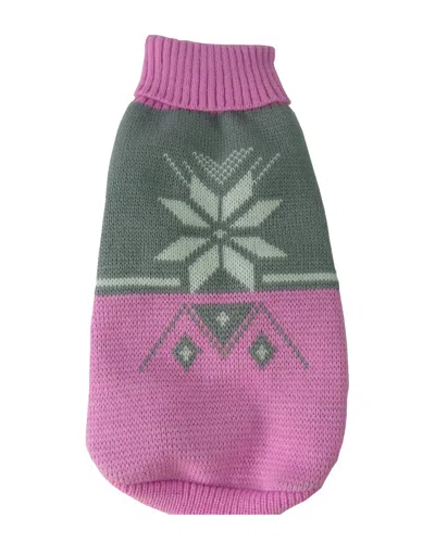 Pet Life Snow Flake Cable Knit Ribbed Fashion Turt In Multi