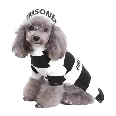 Pet Life Striped Retro Inmate Prisoner Uniform Dog Costume In Multi
