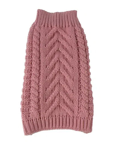 Pet Life Swivel Swirl Heavy Cable Knit Fashion Dog In Pink