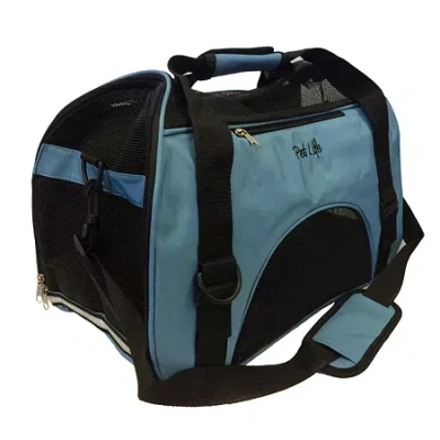 Pet Life The  Airline Approved Altitude Force Sporty Zippered Fashion Pet Carrier In Blue