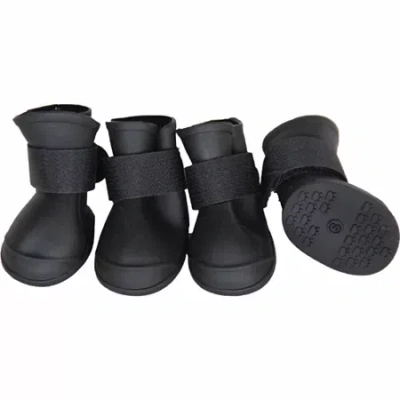 Pet Life The  Elastic Protective Multi-usage All-terrain Rubberized Dog Shoes In Black