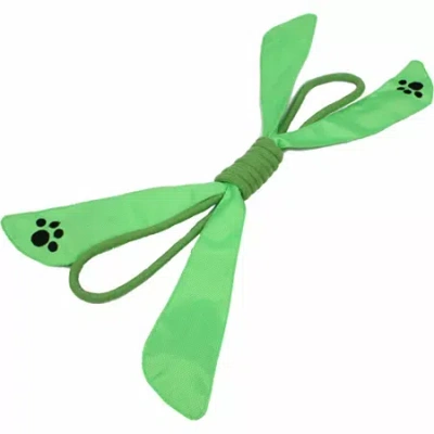 Pet Life The  Extreme Bow Squeak Pet Rope Toy In Green