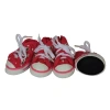 Pet Life The  Extreme-skater Canvas Casual Grip Petsneaker Shoes - Set Of 4 In Red
