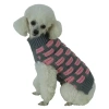 Pet Life The  Fashion Weaved Heavy Knit Designer Ribbed Turtle Neck Dog Sweater In Pink