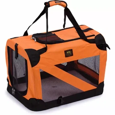 PET LIFE THE PET LIFE FOLDING ZIPPERED 360Â° VISTA VIEW HOUSE PET CRATE