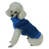 Pet Life The  Harmonious Dual Color Weaved Heavy Cable Knitted Fashion Designer Dog Sweater In Blue