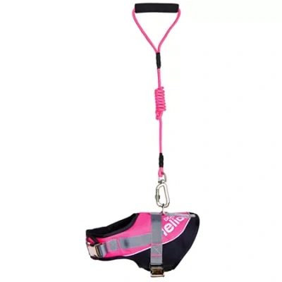 Pet Life The  Helios Bark-mudder Easy Tension 3m Reflective Endurance 2-in-1 Adjustable Dog Leash And In Pink