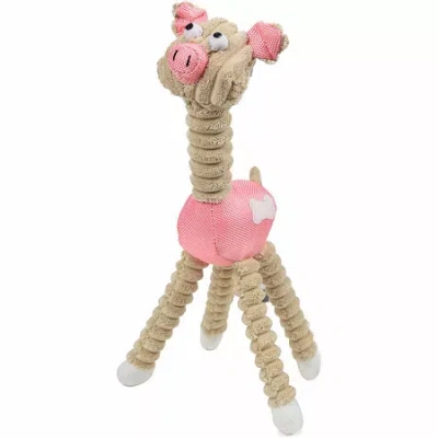 Pet Life The  Jute And Rope Giraffe - Pig Pet Toy In Multi