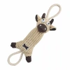 Pet Life The  Jute And Rope Plush Cow - Pet Toy In Multi