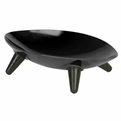 Pet Life The  Melamine Couture Sculpture Single Dog Bowl In Black