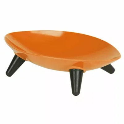 Pet Life The  Melamine Couture Sculpture Single Dog Bowl In Orange