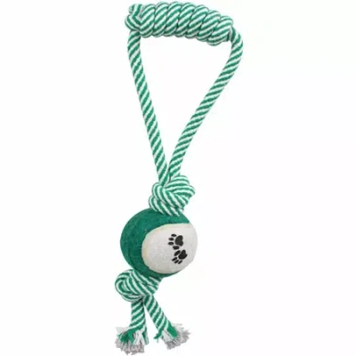 Pet Life The  Pull Away' Rope And Tennis Ball In Green