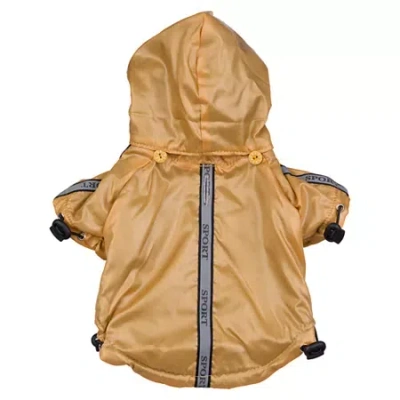 Pet Life The  Reflecta-sport Adjustable Reflective Weather-proof Pet Rainbreaker Jacket In Brown
