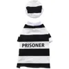 Pet Life The  Striped Retro Inmate Prisoner Pet Costume In Black/white