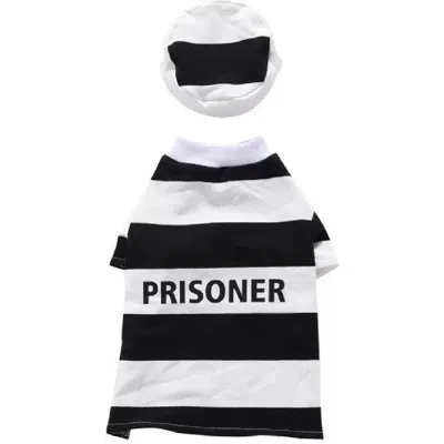 Pet Life The  Striped Retro Inmate Prisoner Pet Costume In Black/white