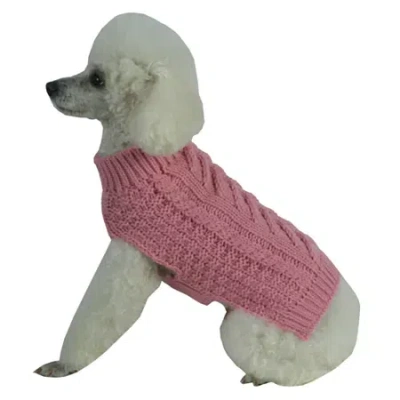 Pet Life The  Swivel-swirl Heavy Cable Knitted Fashion Designer Dog Sweater In Pink