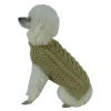 Pet Life The  Swivel-swirl Heavy Cable Knitted Fashion Designer Dog Sweater In Sand