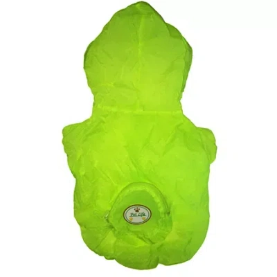 Pet Life The  The Ultimate Waterproof Thunder-paw Adjustable Zippered Folding Travel Dog Raincoat In Yellow