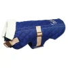 Pet Life The  Touchdog Original Sherpa-bark Designer Fashion-forward Dog Coat In Blue
