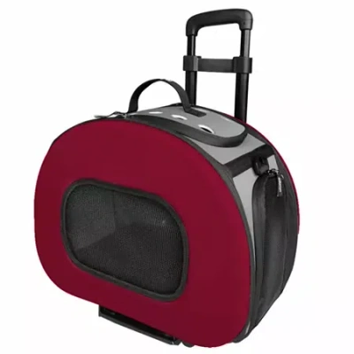 Pet Life The  Tough-shell Wheeled Collapsible Final Destination Pet Carrier In Red