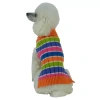 Pet Life The  Tutti-beauty Rainbow Heavy Cable Knitted Ribbed Designer Turtle Neck Dog Sweater In Multi